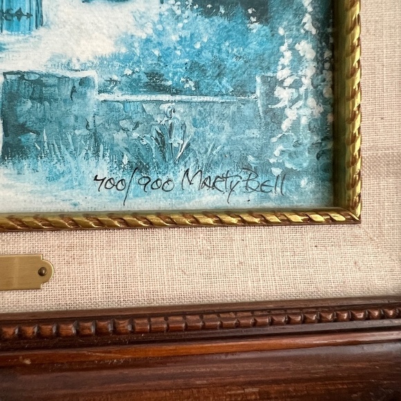 Authentic Limited Edition Signed Art Lithograph Tea Time by Marty Bell and Frame - Picture 3 of 12